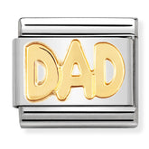 Nomination Composable Classic Link 030107/11 Dad Writing in 18K Gold